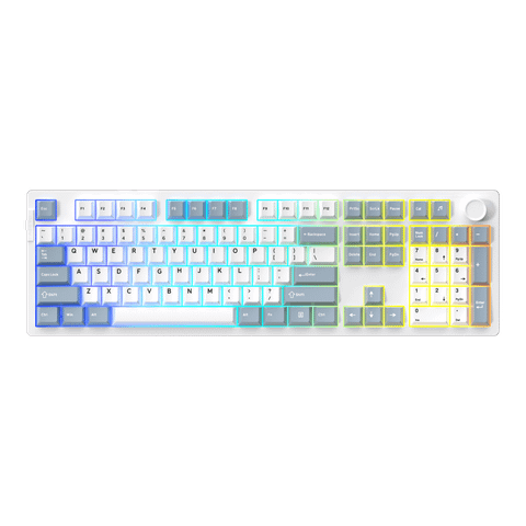 Bàn phím cơ gaming Dareu EK106 Pro | 3 Mode, Fullsize, Linear Switch, RGB, XanhHaze, Hot swap