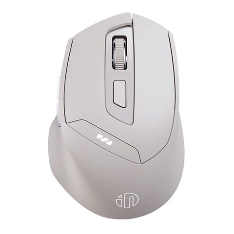 Chuột văn phòng INPHIC DR6 Chính Hãng | Wireless, Bluetooth, 2400 DPI, 84g, Trắng Xám